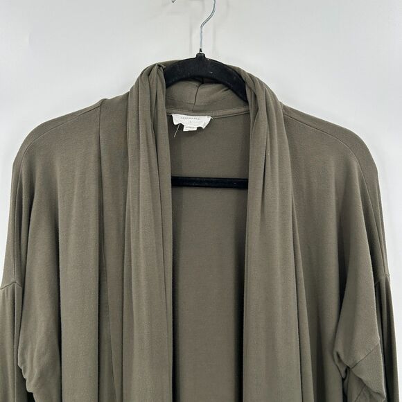 SERAPHINE Maternity Olive Green Long Line Open Cardigan Sweater Size Small - Picture 3 of 6